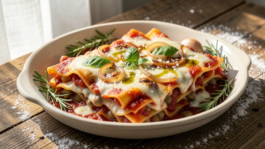 Bean Lasagne Recipe: Layered Pasta With Rich Tomato and Melty Cheese