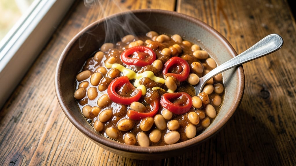 Baked Bean Recipe Using Canned Pinto Beans: Smoky Tortilla-Crusted Crunch Over Creamy Base