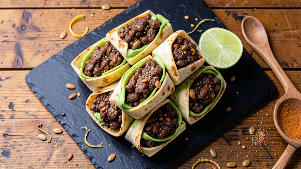 Black Bean Roll-Ups Recipe: Crispy Tortilla Wraps with Creamy Spiced Filling