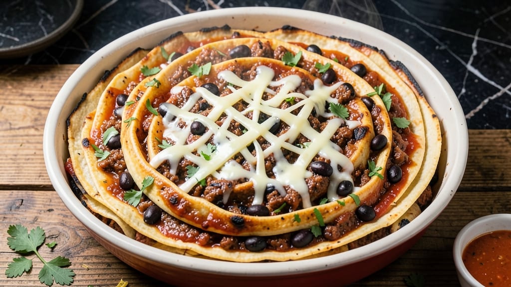 Beef and Bean Burrito Casserole Recipe: One-Dish Fiesta With Crispy Tortilla Crowns