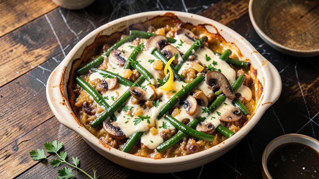 Barefoot Contessa's Green Bean Casserole Recipe: Creamy Mushroom Streaks and Crispy Fried Onion Top