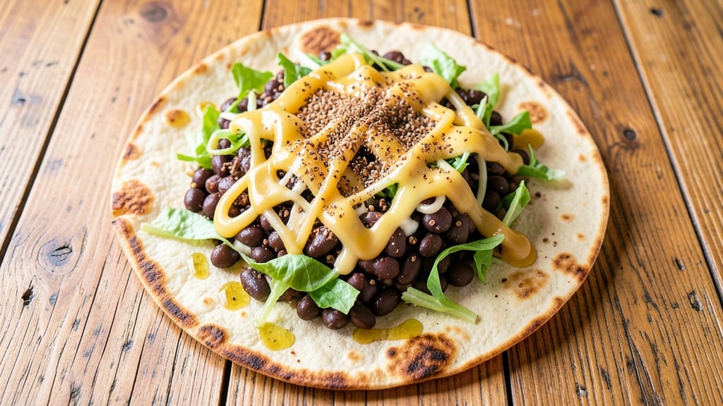 Black Bean Crunch Wrap Supreme Recipe: Smoky Cumin Tortilla Crust Over Melty Cheese