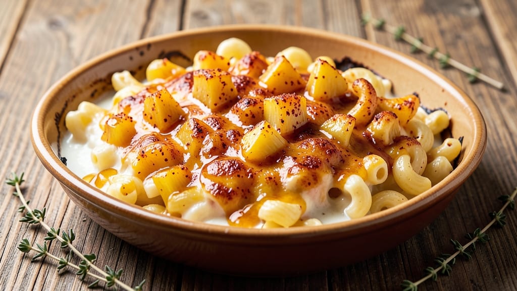 Baked Mac and Cheese Recipe Caribbean Style: Jerk-Spiced Cheese Crunch With Pineapple Zing