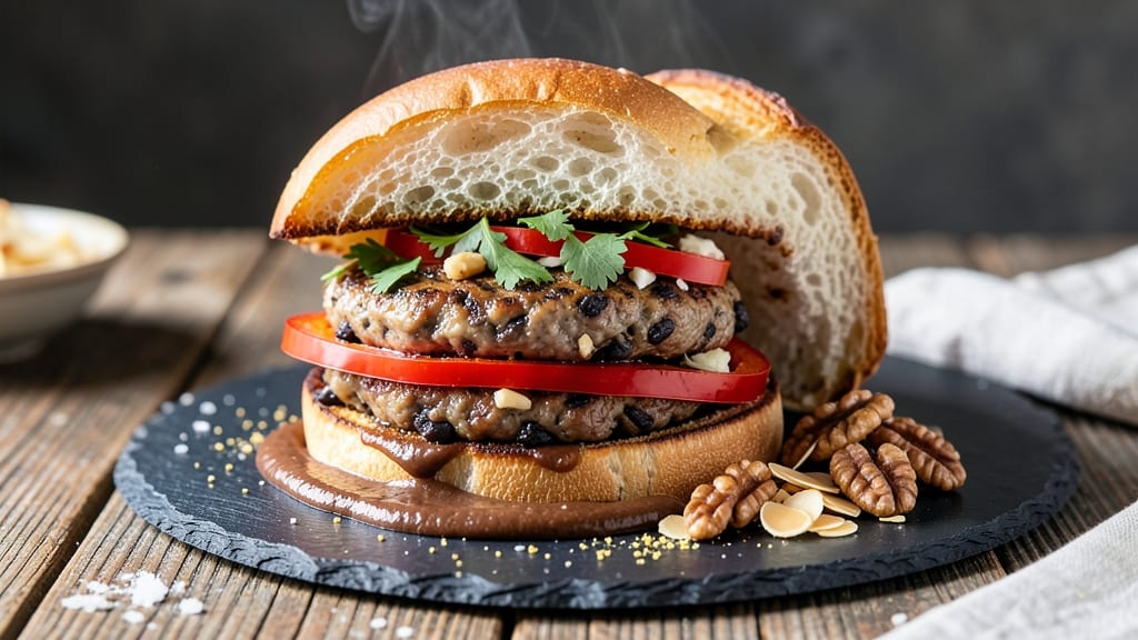 Bean and Nut Burger Recipe: Crunchy-Crusted Plant-Based Juiciness