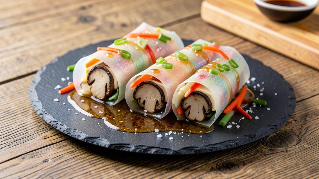 Bean Curd Rolls With Oyster Sauce Recipe: Silky Noodles Wrapped in Crispy Rice Paper