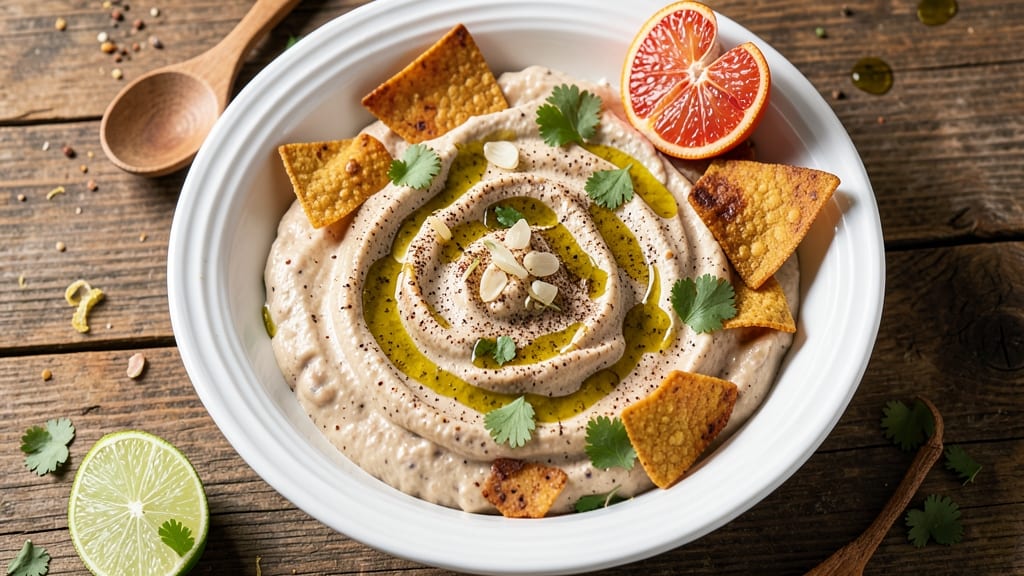 Bean Nacho Dip Recipe: Smoky Cumin-Tortilla Crunch Over Creamy White Beans