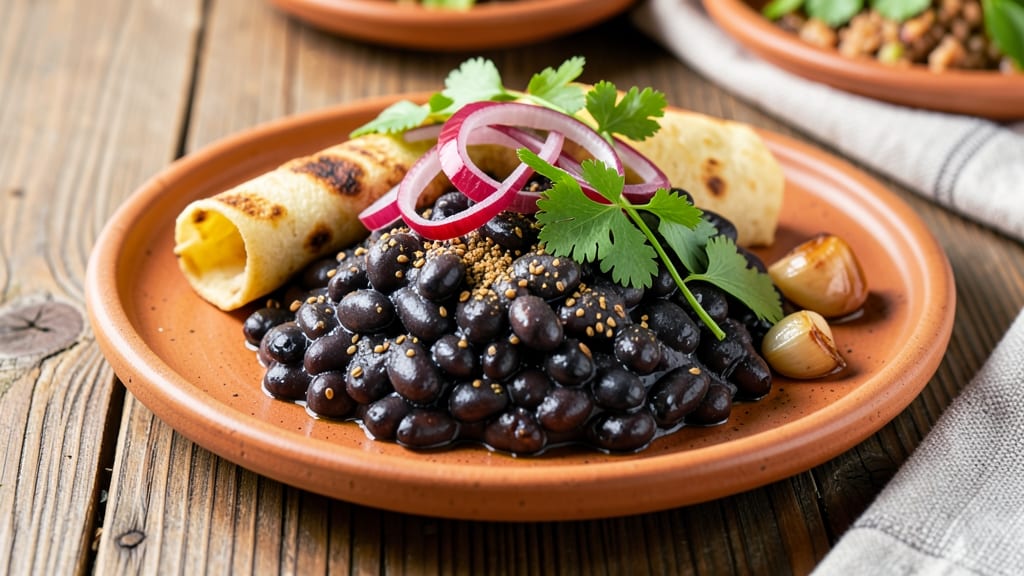 Black Bean Fiesta Recipe: Crispy Tortilla Crowns Over Spiced Cumin Cheese Streaks