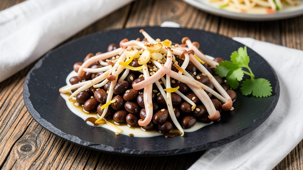 Black Bean and Enoki Mushroom Recipe: Umami-Rich Stew With Delicate Crunch