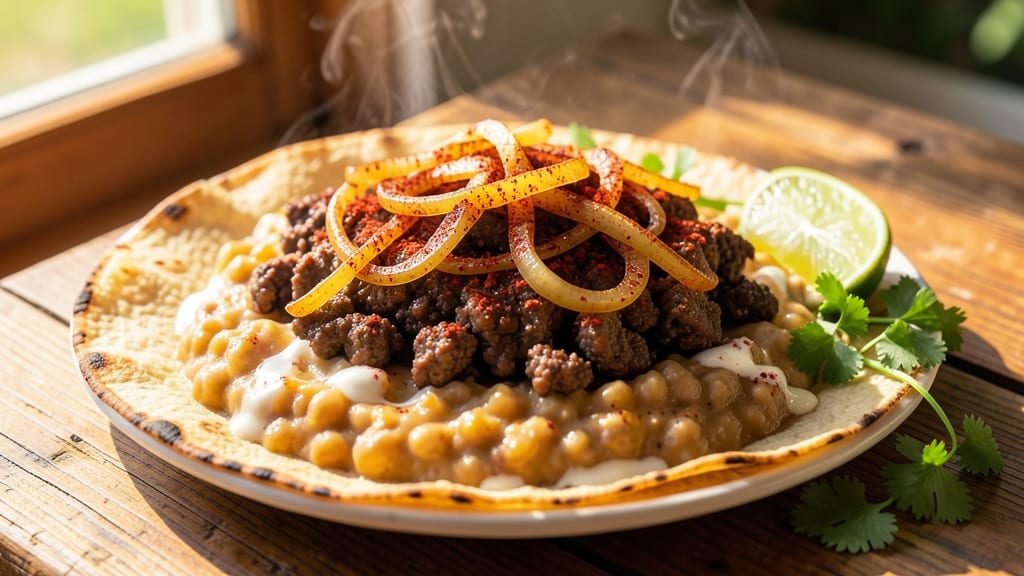 Beef and Bean Tostadas Recipe: Crunchy Shells Loaded With Spiced Beans