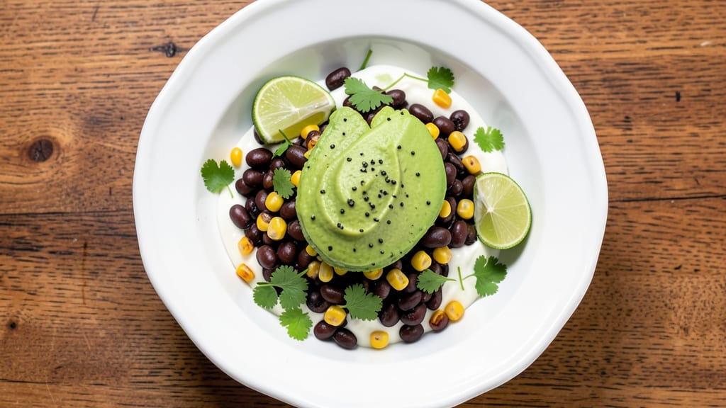 Bean Salsa Salad Recipe: Crunchy Tortilla Bites Over Cool Creamy Base