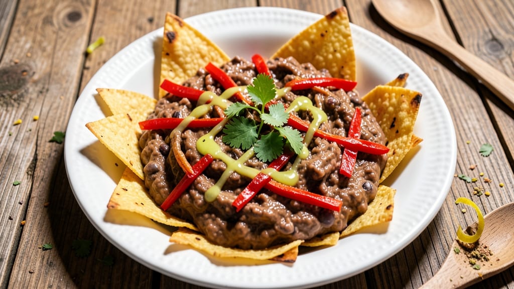 Bean Salad Dip Recipe: Crunchy Tortilla Crowns Over Creamy Bean Bliss