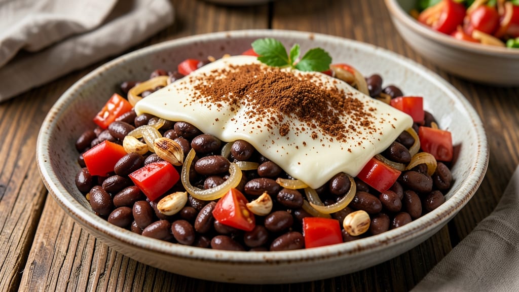Bean Burrito Filling Recipe: Crispy Tortilla Crowns Over Spiced Black Beans