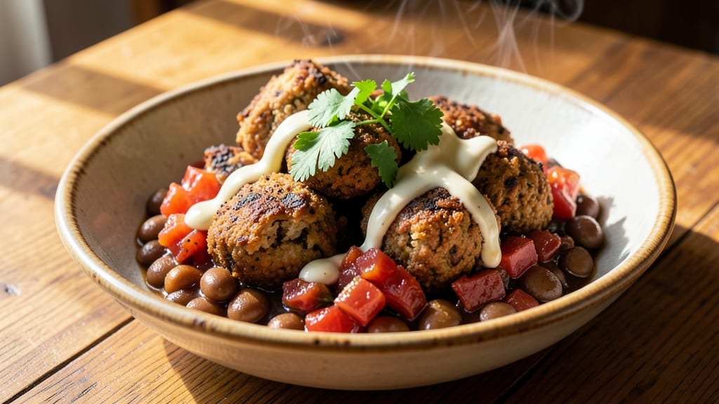 Baked Bean and Falafel Recipe: Crispy-Crusted Protein-Packed Bowl