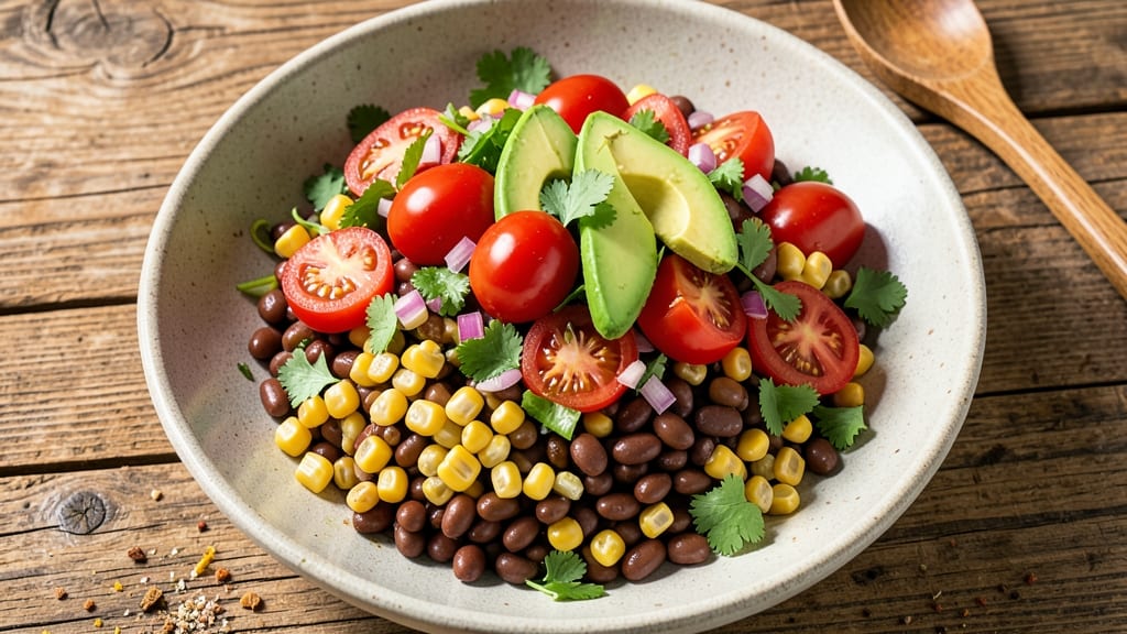 Black Bean, Corn, Tomato, and Cilantro Salad Recipe: Zesty Lime-Dressed Freshness