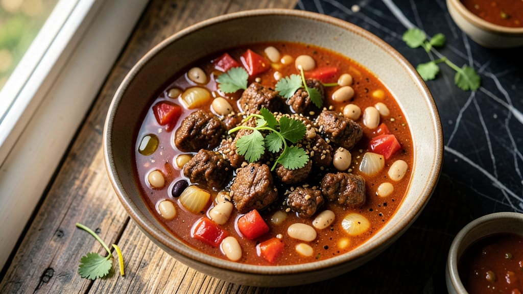 Beef Chili Bean Soup Recipe: Smoky Spiced Depth With Crispy Tortilla Top