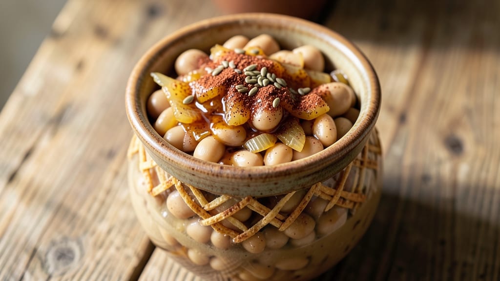 Bean Jar Recipe: Crispy Tortilla Crowns Over Velvety Cumin Beans