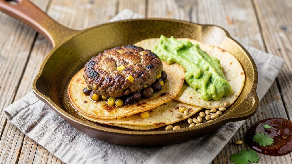 Black Bean and Corn Burgers Recipe: Spiced Tortilla-Crusted Plant-Based Protein