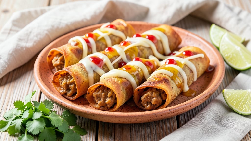 Bean Flautas Recipe: Crispy Tortilla Wraps Stuffed With Melty Cheese