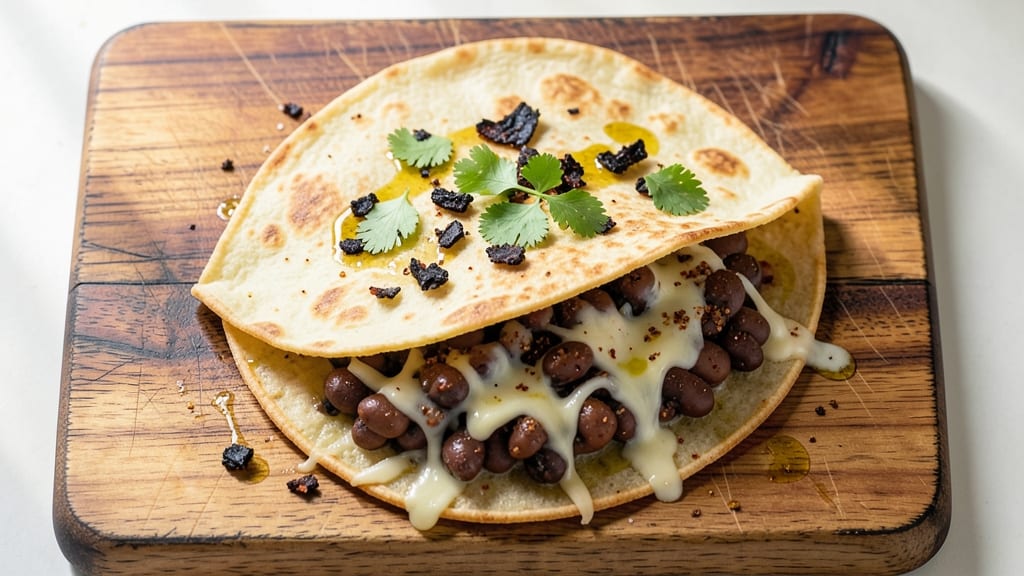 Bush's Black Bean Quesadilla Recipe: Spiced Tortilla Layers With Melted Cheese Rivers