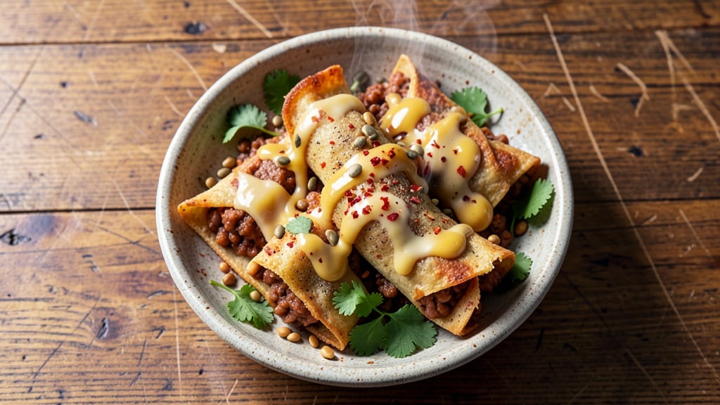 Bean Taquitos Recipe Baked: Crispy Tortilla Crowns with Cheesy Bean Bliss