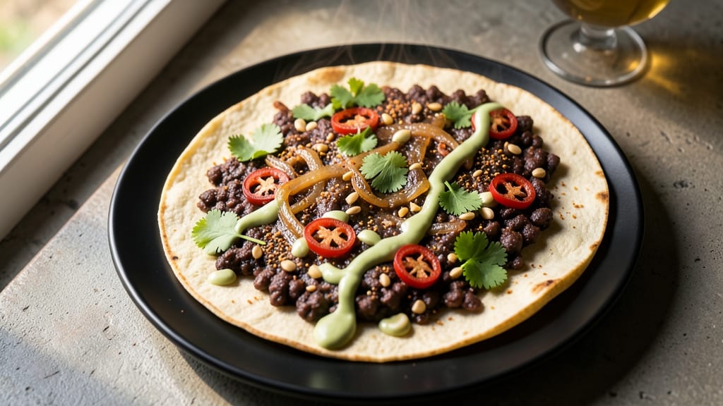 Black Bean Wraps Recipe Vegan: Crispy Tortilla Crowns Over Creamy Spiced Beans