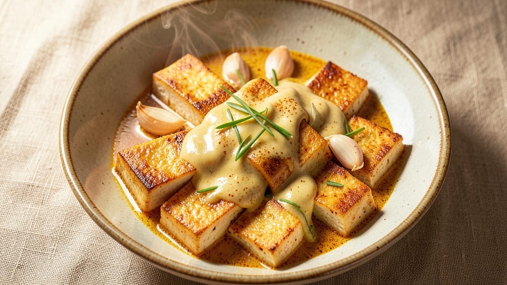 Bean Curd Curry Recipe: Crispy Fried Tofu in Spiced Coconut Sauce