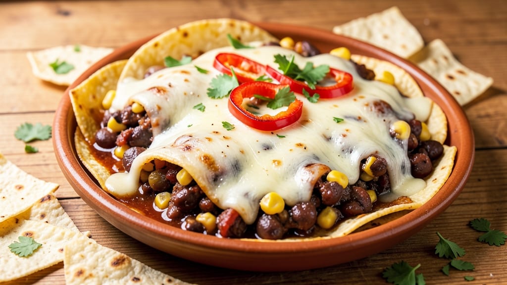 Black Bean and Corn Enchiladas Recipe: Layered Spice and Melty Cheese Bliss
