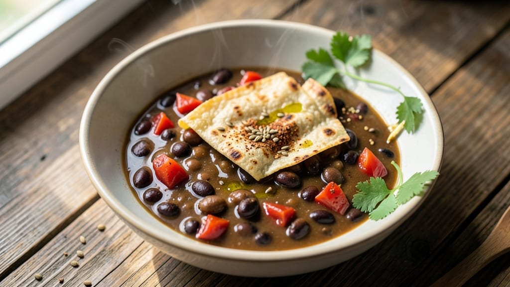 Bean Soup Bags Recipe: Crispy Tortilla Crowns Over Creamy Bean Filling