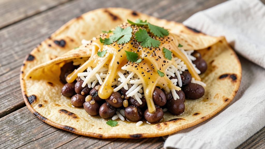 Black Bean Crunch Wraps Recipe: Tortilla-Crusted Crunch With Spiced Cheese Rivers