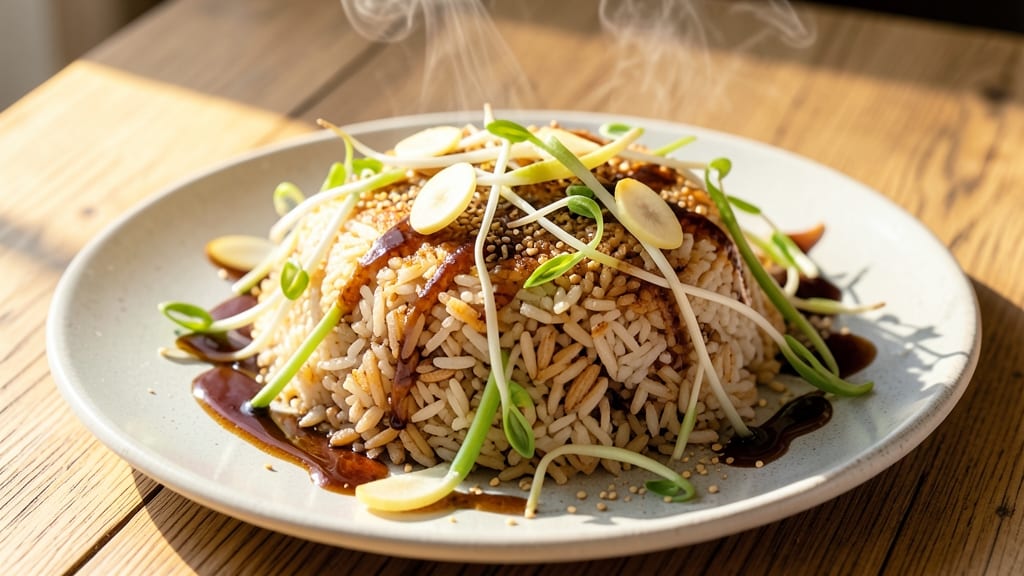 Bean Sprout Rice Recipe: Crispy-Topped Protein-Packed Bowl