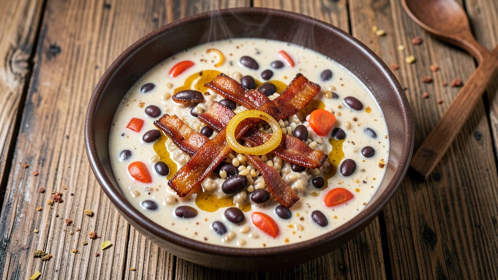Bean Chowder Soup Recipe: Smoky Bacon and Pearl Barley Depth