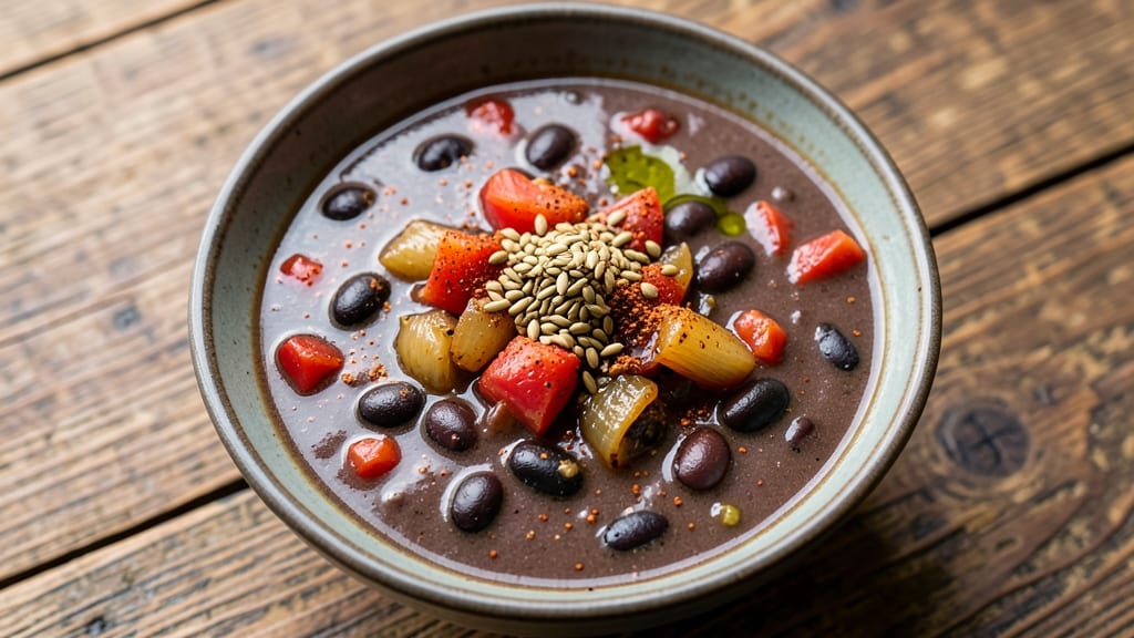 Black Bean Cumin Soup Recipe: Earthy Warmth With Crispy Tortilla Topping