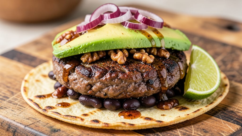Black Bean Walnut Burger Recipe: Crispy Tortilla-Crusted, Smoky-Spiced Bites