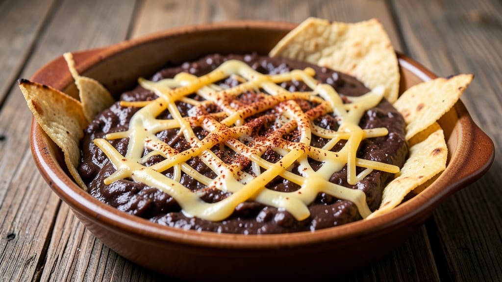 Black Bean Queso Recipe: Crispy Tortilla Crowns Over Velvety Spiced Base